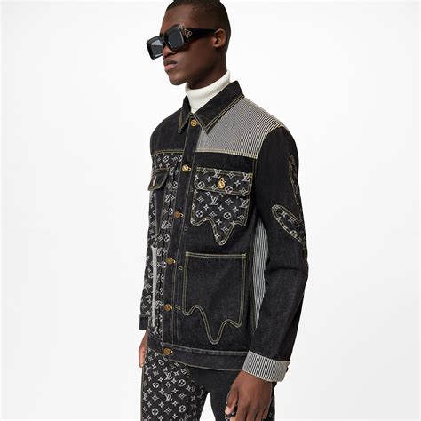 louis vuitton black monogram denim jacket